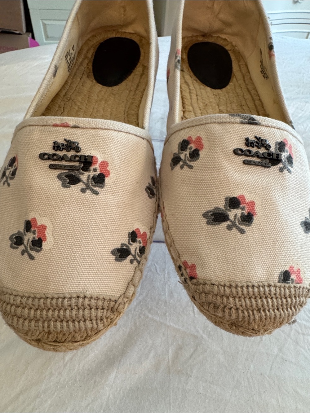 Coach Floral Canvas Espadrilles in Beige, Pink, Black - Picture 16 of 16